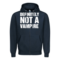 Navy Definitely Not A Vampire merch Zipper Hoodie - longCreatives