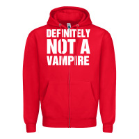 Red Definitely Not A Vampire merch Zipper Hoodie - longCreatives