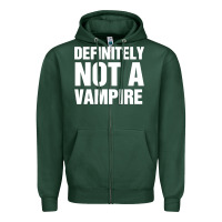 Sports Green Definitely Not A Vampire merch Zipper Hoodie - longCreatives