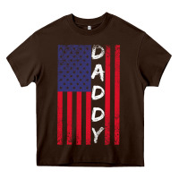 Chocolate Brown Daddy American Flag Heavy Core Tee - Bettercallsaul