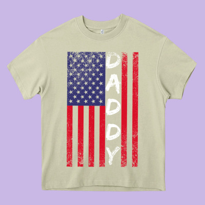 Daddy American Flag Heavy Core Tee Designed By Bettercallsaul
