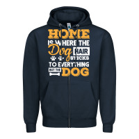 Navy dog t  shirt home is where the dog hair stick funny  gift t  shirt Zipper Hoodie - longCreatives