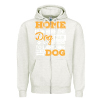 Oatmeal Heather dog t  shirt home is where the dog hair stick funny  gift t  shirt Zipper Hoodie - longCreatives