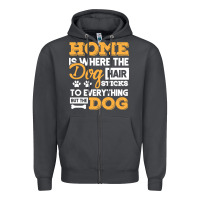 Smoke dog t  shirt home is where the dog hair stick funny  gift t  shirt Zipper Hoodie - longCreatives