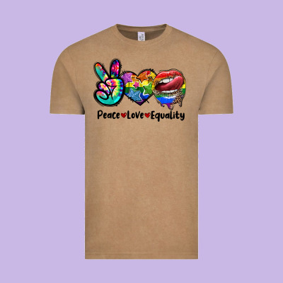 Peace Love Equality Lgbt+ Vintage Tee Designed By Cowgirlartshop