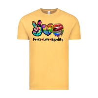 Vintage Mustard Peace love equality LGBT+ Vintage Tee - CowGirlArtShop