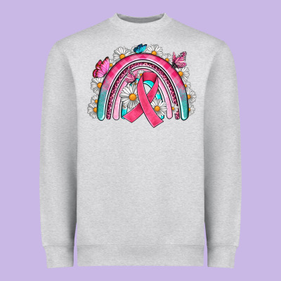 Breast Cancer Rainbow Heavyweight Sweatshirt Designed By Artiststas