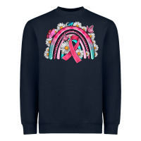 Navy Breast Cancer Rainbow Heavyweight Sweatshirt - Artiststas