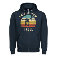 Navy Skater - This Is How I Roll Retro Skateboard Gift Zipper Hoodie - longCreatives