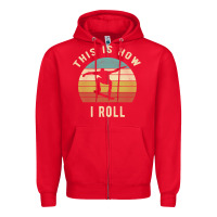 Red Skater - This Is How I Roll Retro Skateboard Gift Zipper Hoodie - longCreatives
