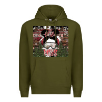 Army Green Little Miss Premium Hoodie - CowhideDigitalArt