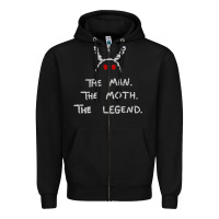 Black The Man The Moth The Legend Mothman Zipper Hoodie - longCreatives