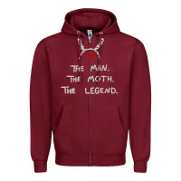 Burgundy The Man The Moth The Legend Mothman Zipper Hoodie - longCreatives