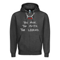 Charcoal Heather The Man The Moth The Legend Mothman Zipper Hoodie - longCreatives