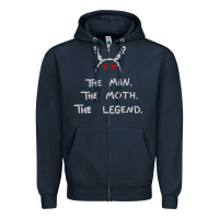 Navy The Man The Moth The Legend Mothman Zipper Hoodie - longCreatives
