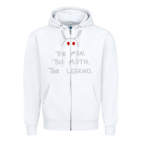 White The Man The Moth The Legend Mothman Zipper Hoodie - longCreatives