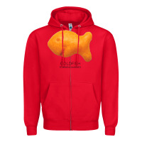 Red Scientific Goldfish Zipper Hoodie - longCreatives
