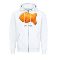 White Scientific Goldfish Zipper Hoodie - longCreatives