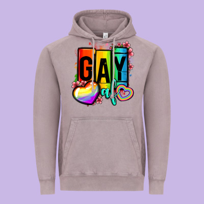 Gay Af Vintage Hoodie Designed By Oliviacreatesart