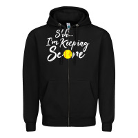 Black Scorekeeper Softball Team Scorebook Keeper Raglan Baseball Zipper Hoodie - longCreatives