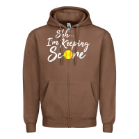 Chestnut Scorekeeper Softball Team Scorebook Keeper Raglan Baseball Zipper Hoodie - longCreatives