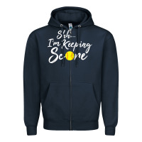Navy Scorekeeper Softball Team Scorebook Keeper Raglan Baseball Zipper Hoodie - longCreatives