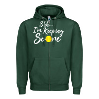 Sports Green Scorekeeper Softball Team Scorebook Keeper Raglan Baseball Zipper Hoodie - longCreatives