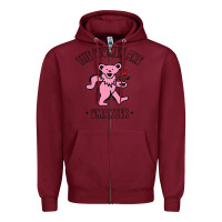 Burgundy The Women Are Dancing Bear Smarter Zipper Hoodie - longCreatives