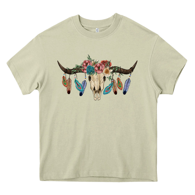 Texas Longhorn Bull Skull Heavy Core Tee by JahusDesignShop | Teevron