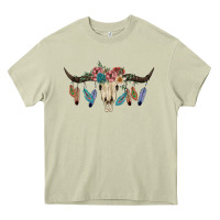 Mossy Texas Longhorn Bull Skull Heavy Core Tee - JahusDesignShop