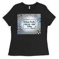 Black feeling kinda idgaf ish today with leopard and gli Ladies Tee - TumblerDesignByShophia