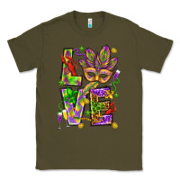Army Green Mardi Gras love Classic Tee - HowdyJamesFarm