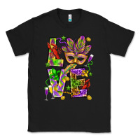 Black Mardi Gras love Classic Tee - HowdyJamesFarm