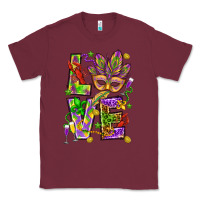 Burgundy Mardi Gras love Classic Tee - HowdyJamesFarm