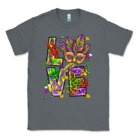 Charcoal Heather Mardi Gras love Classic Tee - HowdyJamesFarm