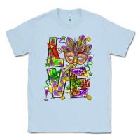 Dusty Blue Mardi Gras love Classic Tee - HowdyJamesFarm