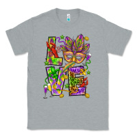 Heather Grey Mardi Gras love Classic Tee - HowdyJamesFarm