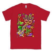 Red Mardi Gras love Classic Tee - HowdyJamesFarm