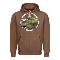 Chestnut Sherman M4A1 WWII Army Tank History Vintage Zipper Hoodie - longCreatives
