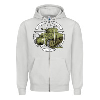 Dove Grey Sherman M4A1 WWII Army Tank History Vintage Zipper Hoodie - longCreatives