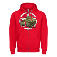 Red Sherman M4A1 WWII Army Tank History Vintage Zipper Hoodie - longCreatives