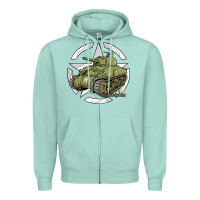 Seafoam Sherman M4A1 WWII Army Tank History Vintage Zipper Hoodie - longCreatives