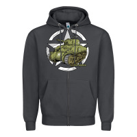 Smoke Sherman M4A1 WWII Army Tank History Vintage Zipper Hoodie - longCreatives