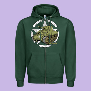 Sherman M4a1 Wwii Army Tank History Vintage Zipper Hoodie Designed By Longcreatives