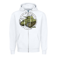 White Sherman M4A1 WWII Army Tank History Vintage Zipper Hoodie - longCreatives