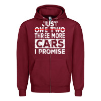 Burgundy Just One More Car I Promise Mechanic Gift Car Lover Garage Zipper Hoodie - longCreatives