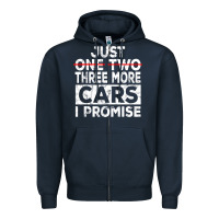 Navy Just One More Car I Promise Mechanic Gift Car Lover Garage Zipper Hoodie - longCreatives