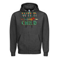 Charcoal Heather wild chıld serape sunflower and gemstone with arrow Zipper Hoodie - Artiststas