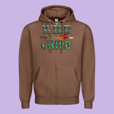 Wild Chıld Serape Sunflower And Gemstone With Arrow Zipper Hoodie Designed By Artiststas