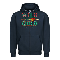 Navy wild chıld serape sunflower and gemstone with arrow Zipper Hoodie - Artiststas